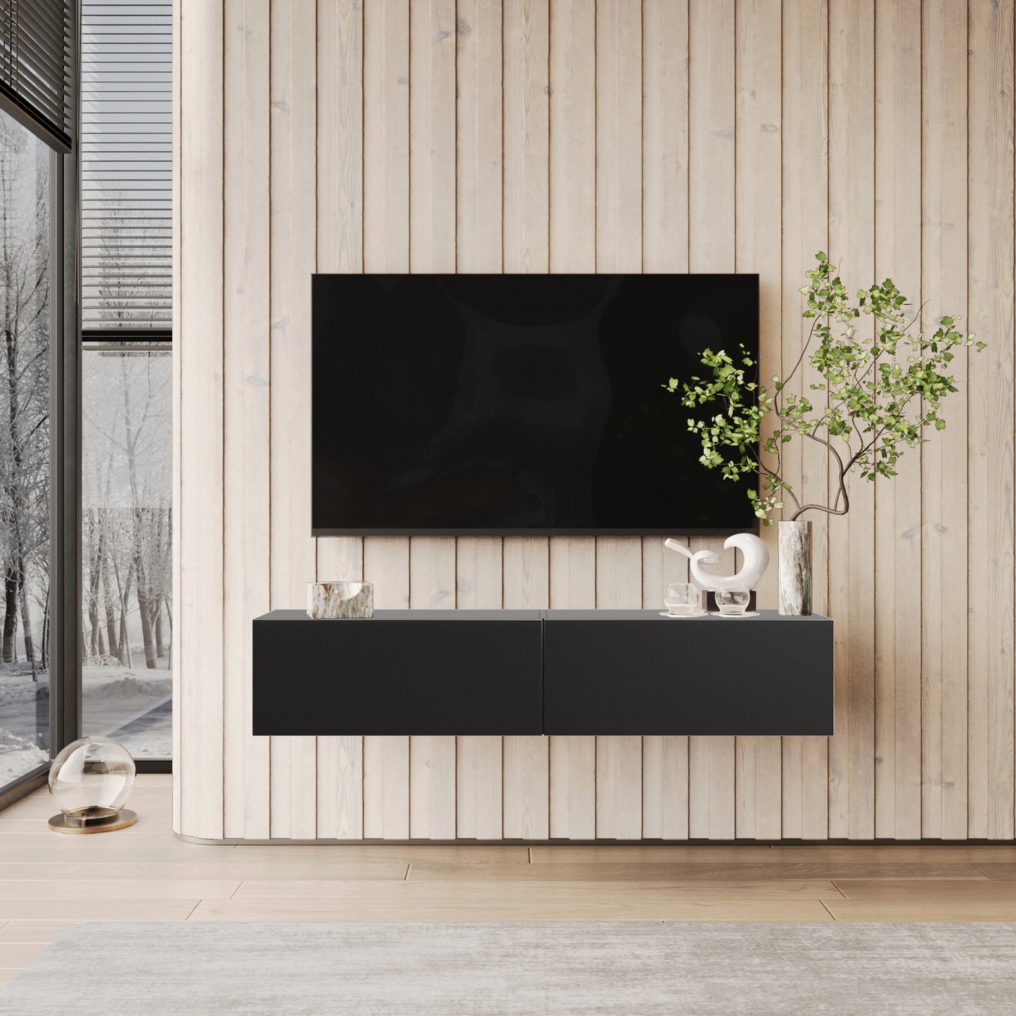 NOVO 150cm TV-BÄNK – SVART