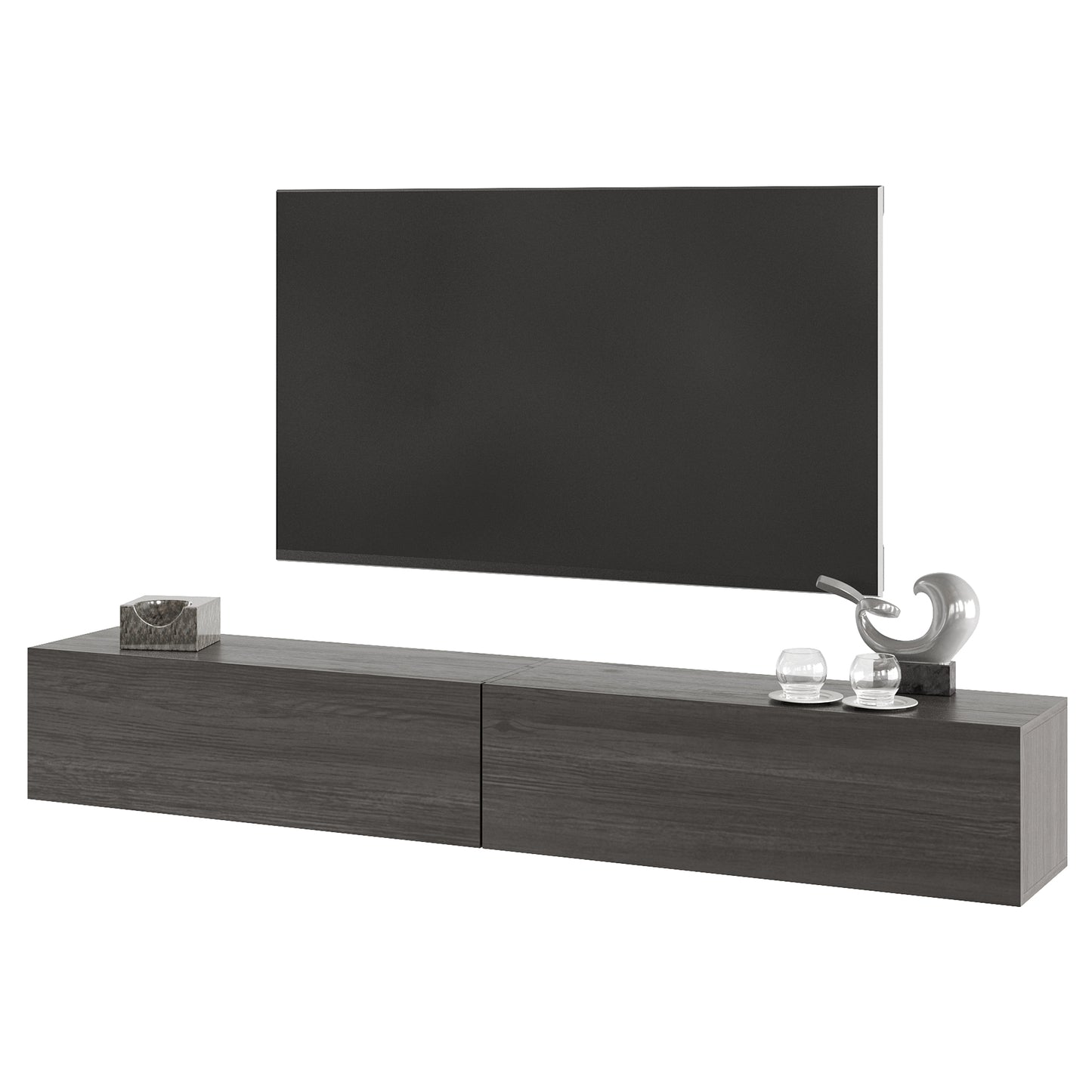 NOVO 200cm TV-BÄNK - SVART EK