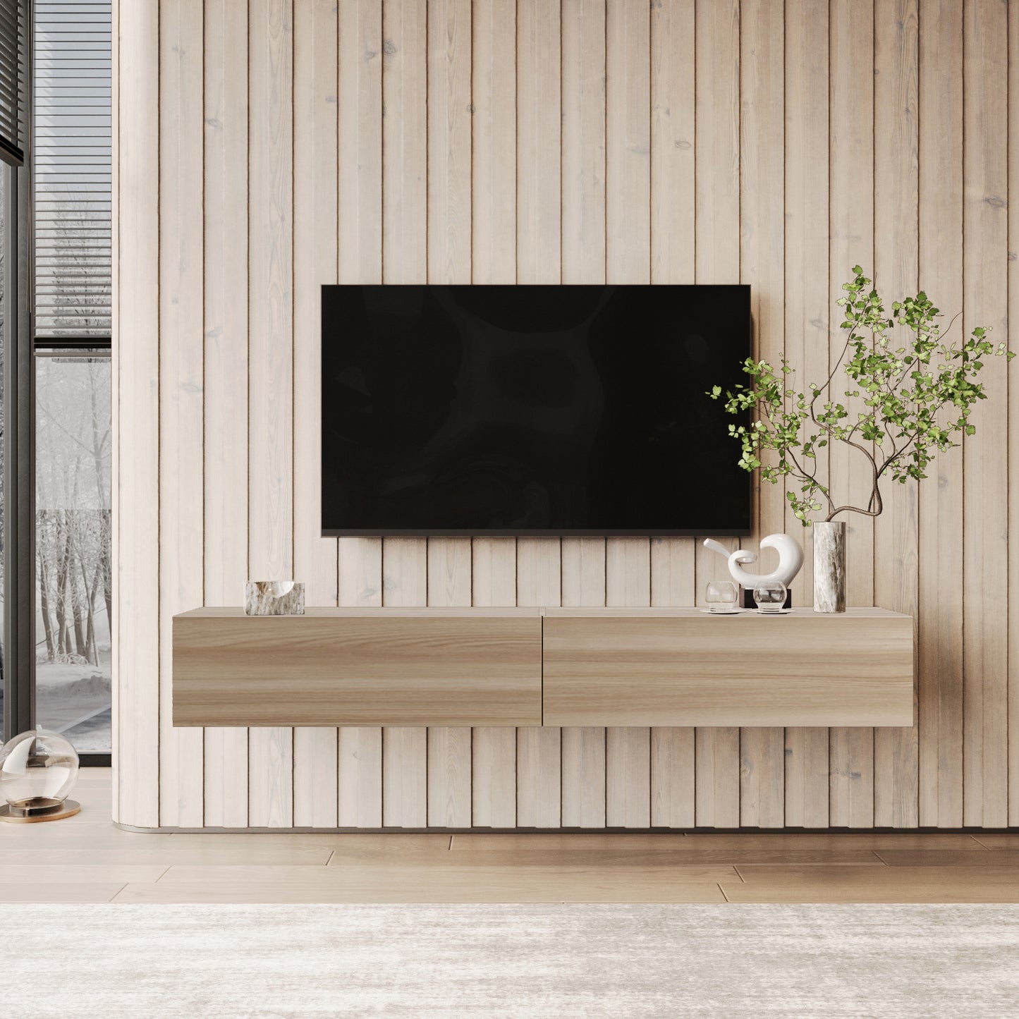 NOVO 200cm TV BENCH – LIGHT OAK