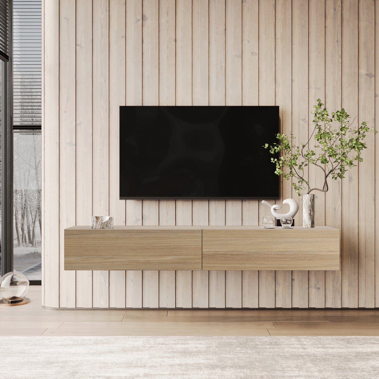 NOVO 200cm TV-BÄNK – NATURLIG EK