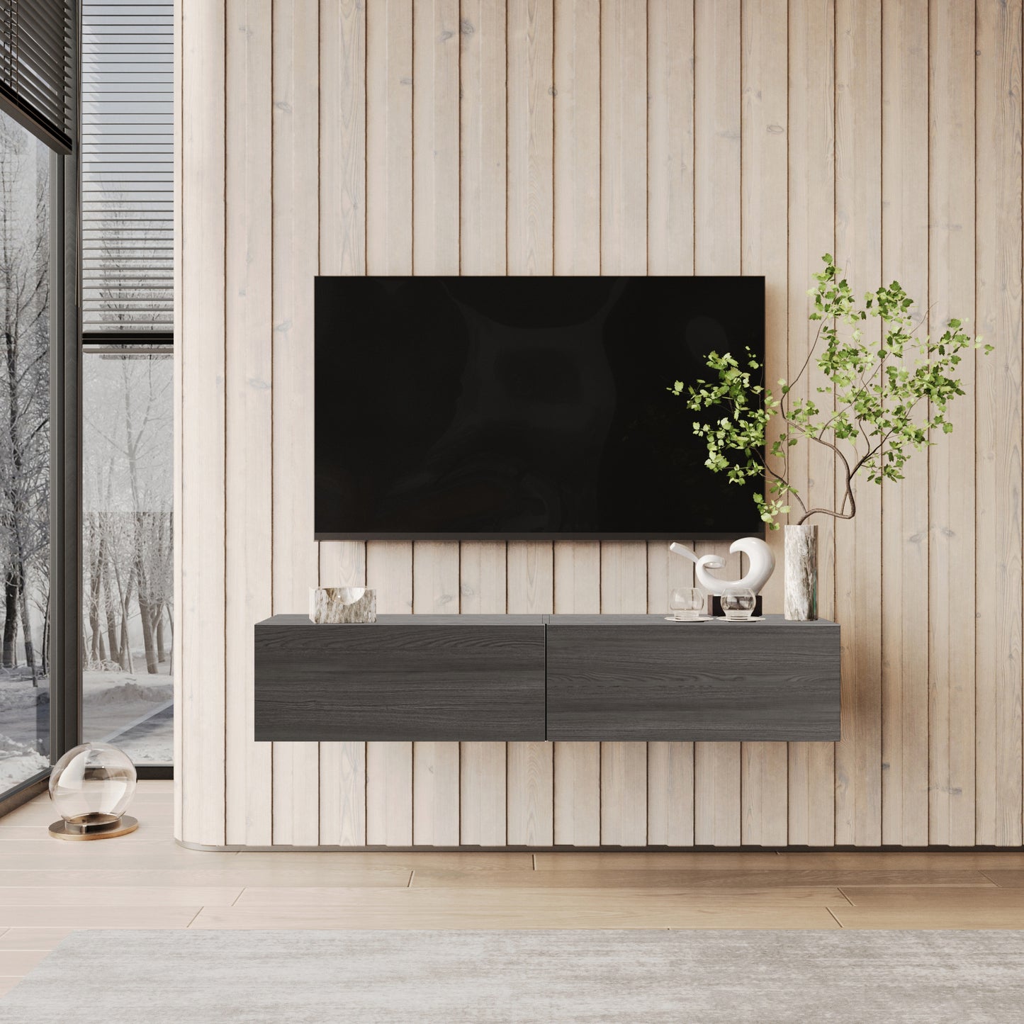 NOVO 150cm TV-BÄNK - SVART EK