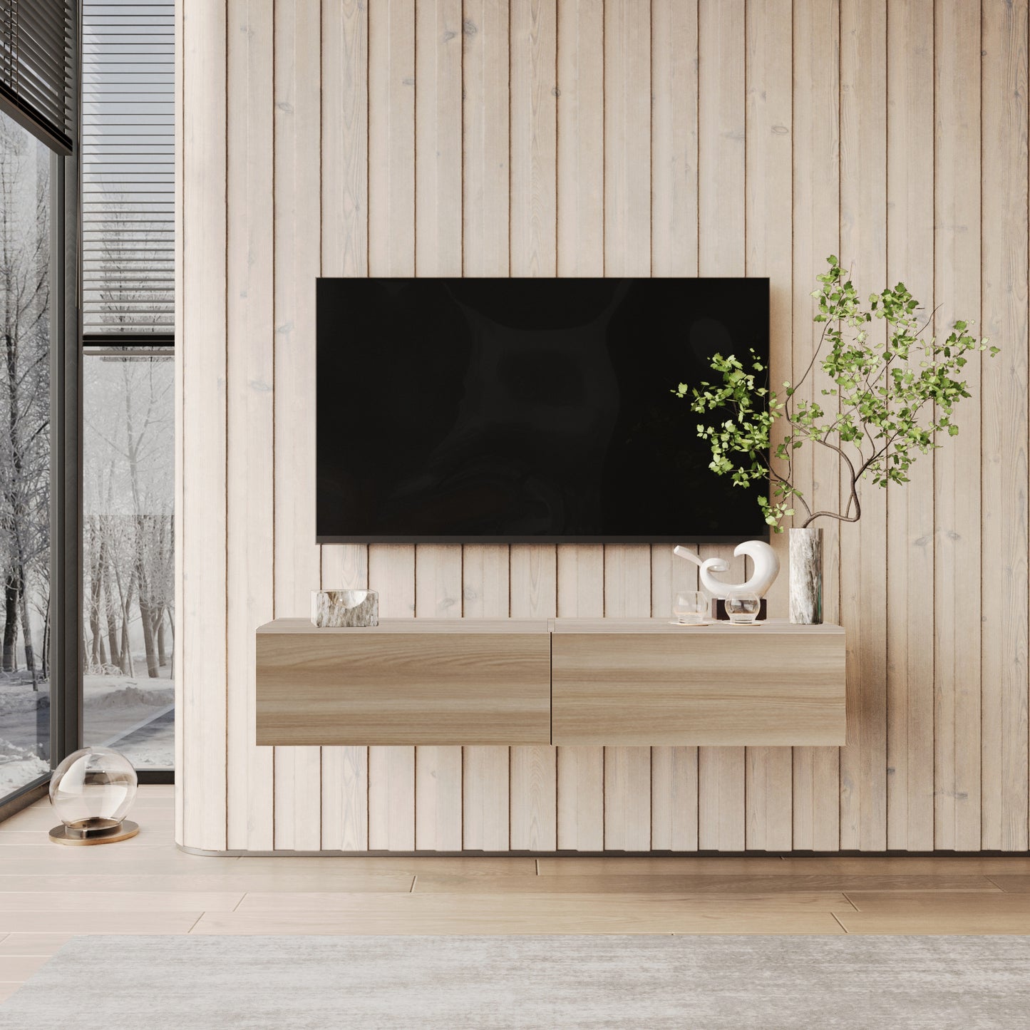 NOVO 150cm TV BENCH – LIGHT OAK