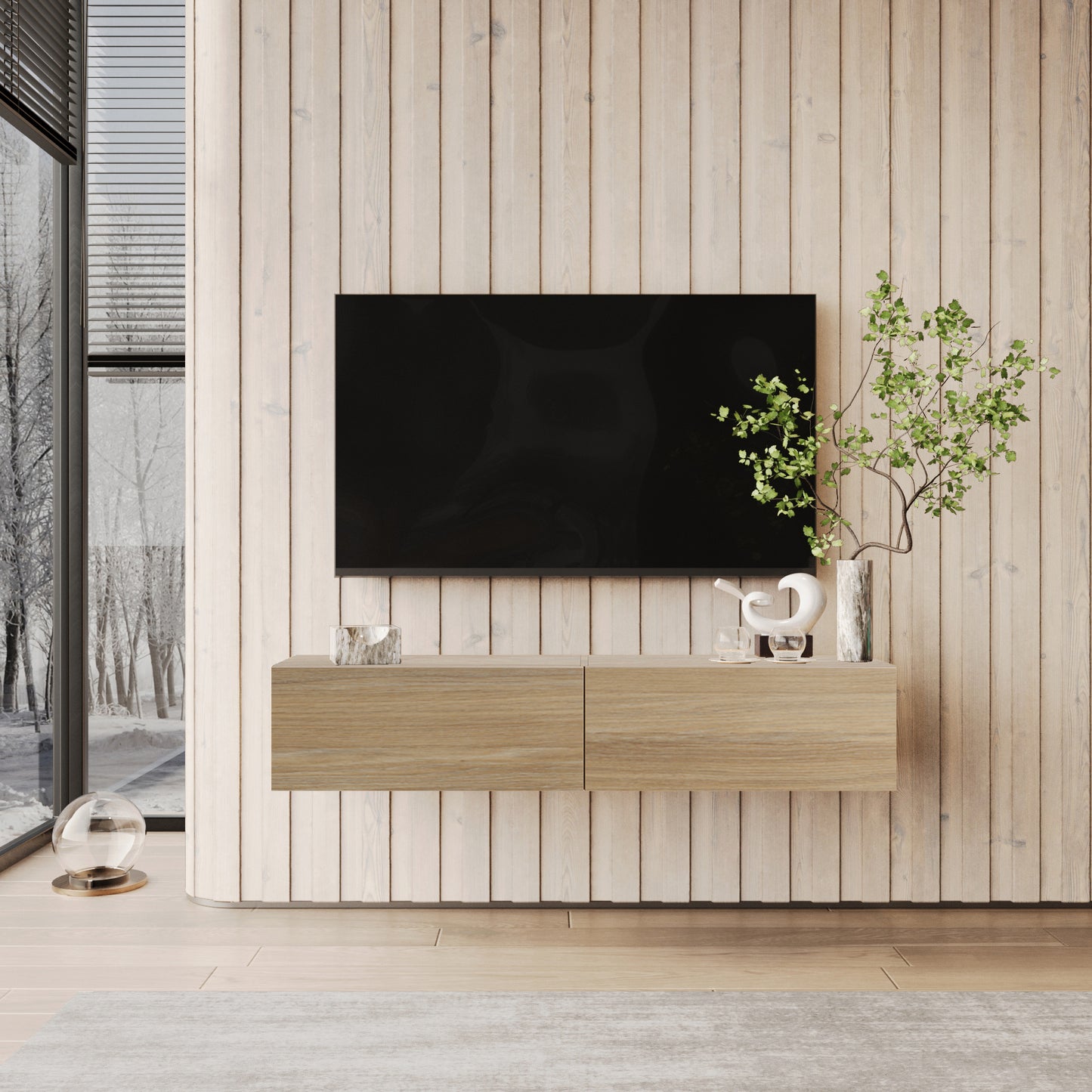 NOVO 150cm TV-BÄNK – NATURLIG EK