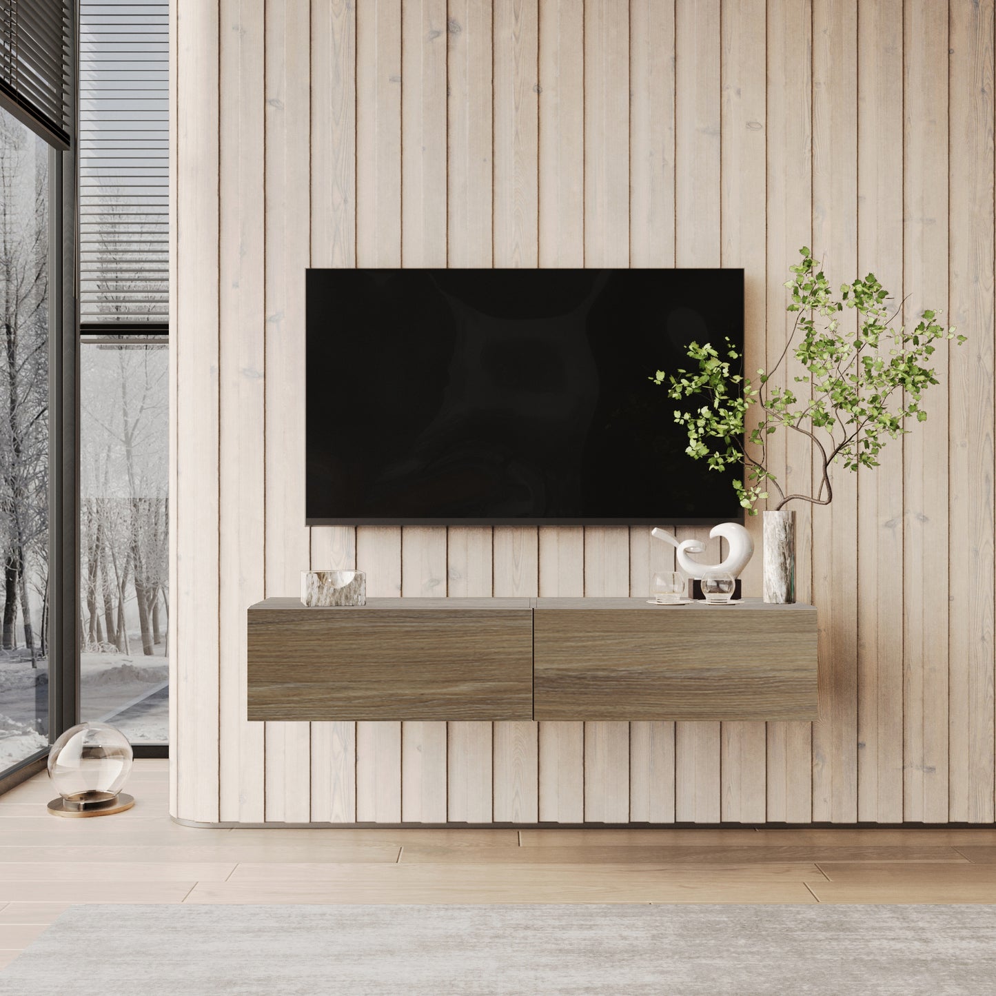 NOVO 150cm TV BENCH – SMOKED OAK