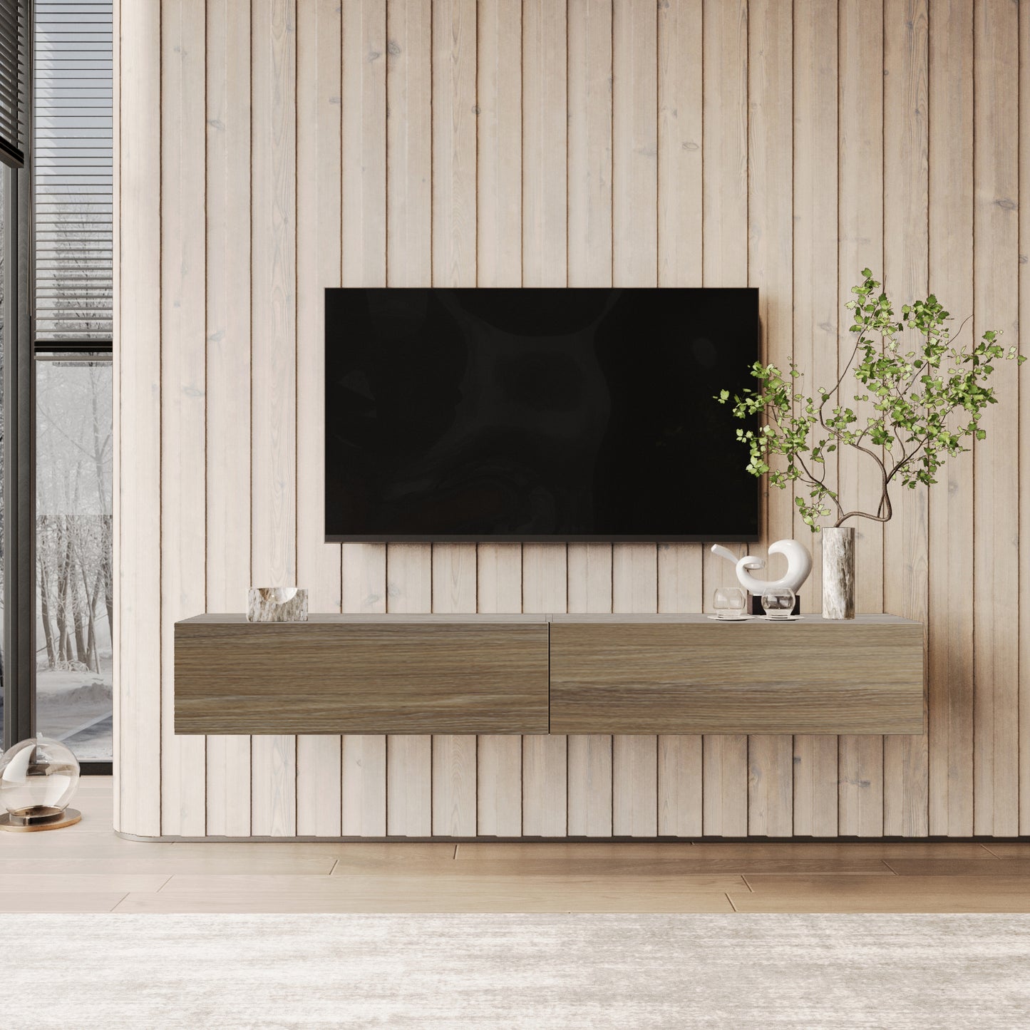 NOVO 200cm TV-BÄNK – RÖKT EK