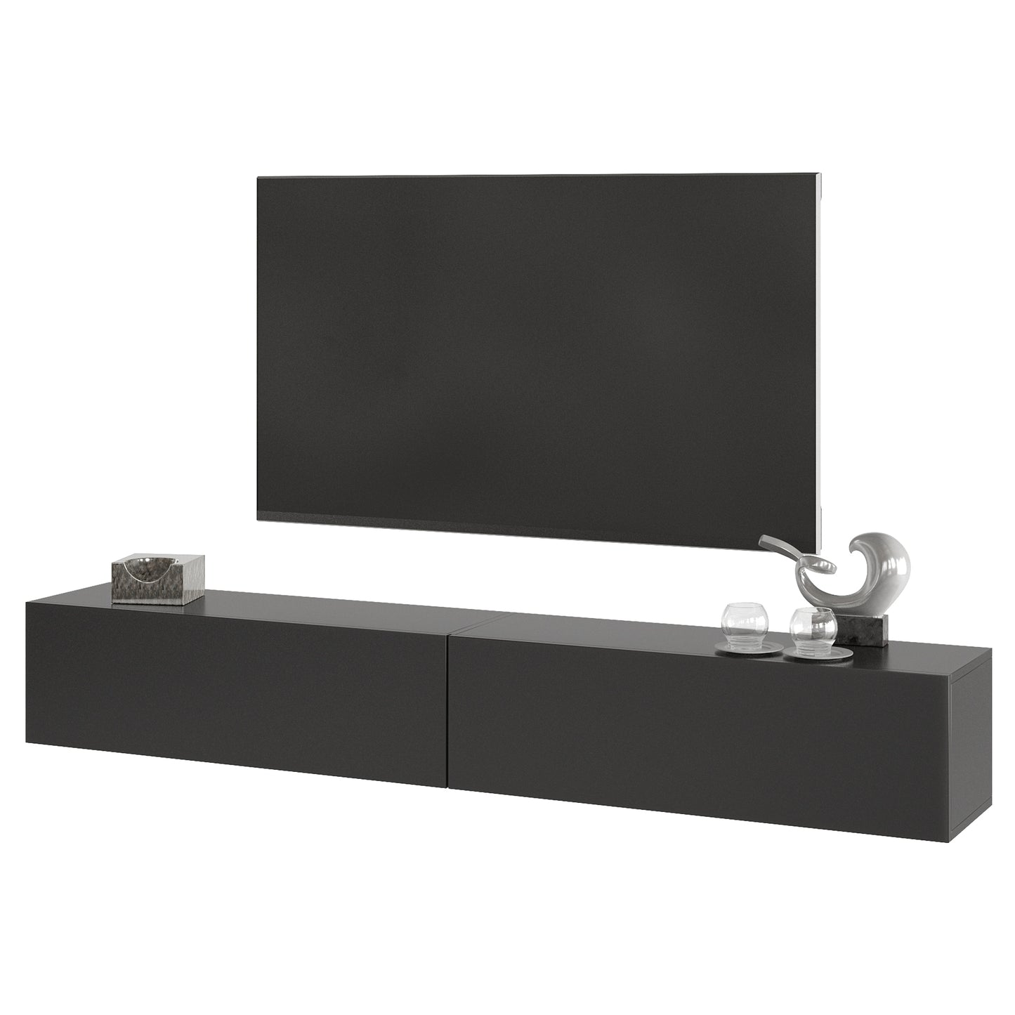 NOVO 200 cm TV-BÄNK – SVART
