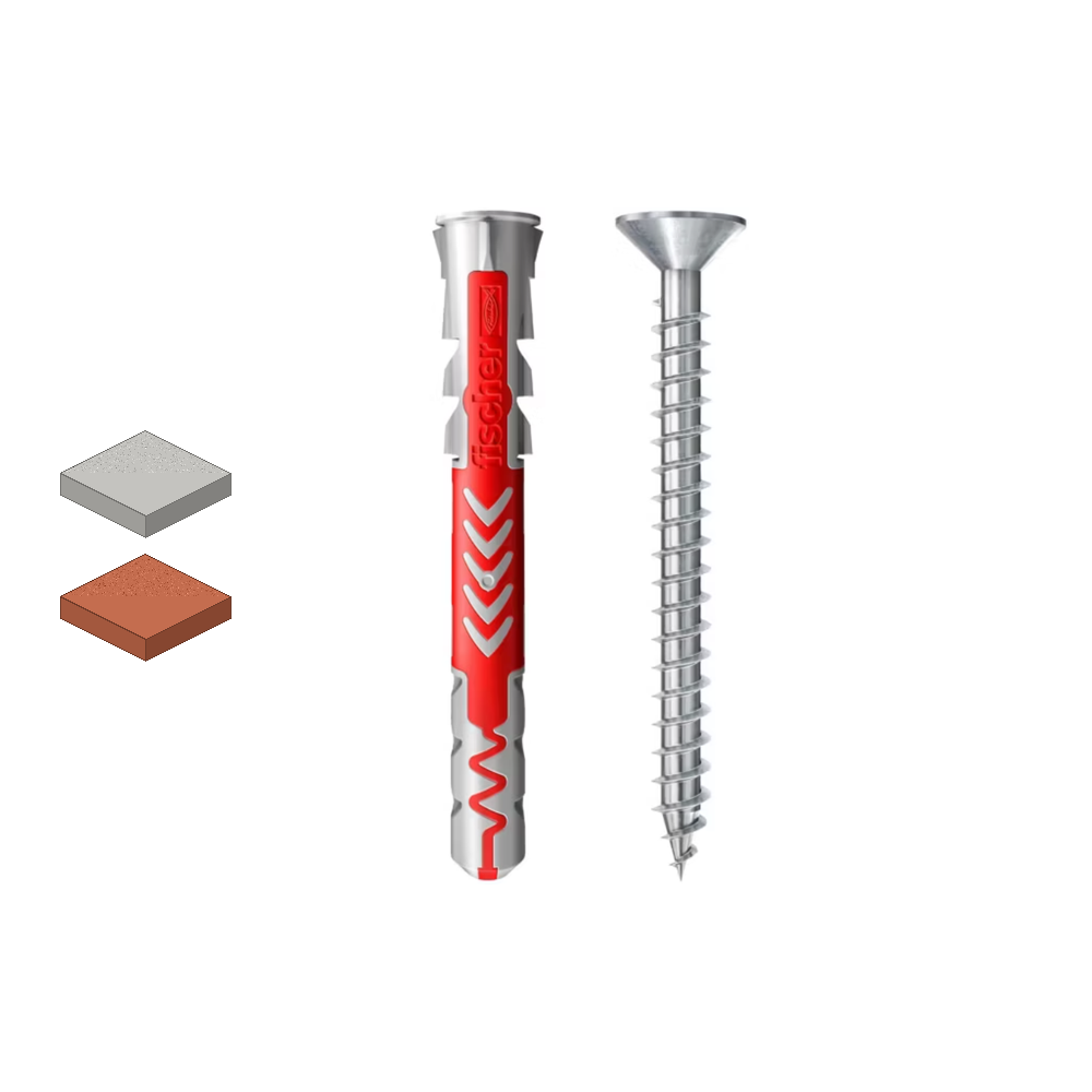 NOVO 150cm – Wall Plugs & Screws for Brick & Concrete – Fischer DuoPower 8x65